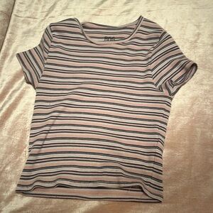 Striped, cropped, shirt